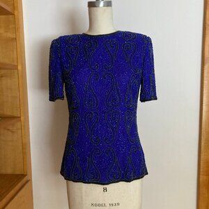 Stenay Royal Blue Beaded Top